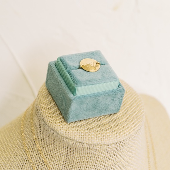 Hand Stamped Gold Filled Circle Ring - Picture 6 of 7